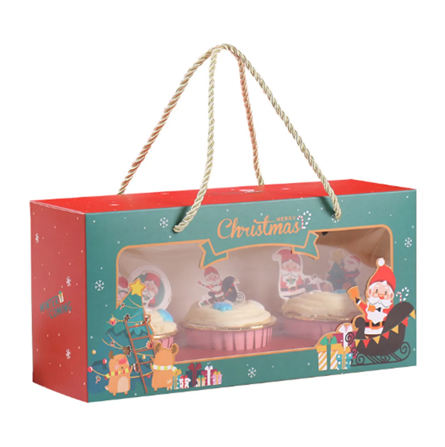 Candy shaped cute christmas candy sweet cookie treat snack packaging box paper packaging cheap ready to ship