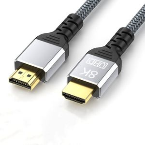 Câble HDTV en alliage d'aluminium tressé haute vitesse mâle-mâle version 2.1 8K 60Hz compatible avec ordinateur <span class=keywords><strong>portable</strong></span>, <span class=keywords><strong>PC</strong></span>, téléviseur, moniteur, projecteur, etc. - Product Image 2