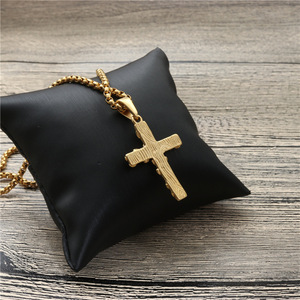 <b>Cross</b> Necklace Zinc Alloy Red Gemstone Pendant Fashion Jewelry Gift for Men Women Student Hip Hop Style - Product Image 4