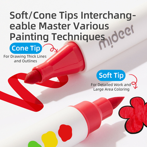 Mideer MD4308-4310デュアルチップウォッシャブルマーカー-マルチカラーウォッシャブルファンブラシマーカー - Product Image 3