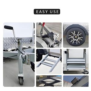 Camión de comida rápida nuevo carrito de perritos calientes de acero inoxidable para aperitivos, sándwiches, tablero compuesto cuadrado, restaurante, panadería, fruta, maíz, barbacoa - Product Image 5