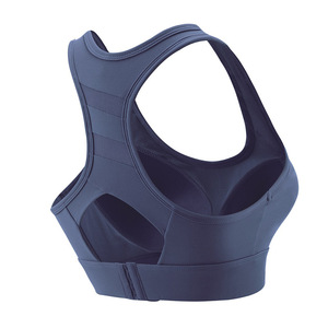 Soutien-gorge de sport sans fil pour femme en nylon, avec coussinets en éponge, bonnet moulé moyen 3/4, bretelles doubles fixes, 3 rangées de crochets dorsaux, sans couture, Esale - Product Image 4