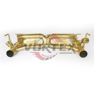 Système d'échappement Catback à soupapes Vortex en acier inoxydable édition or pour Ferrari 488, trois sorties - Product Image 3