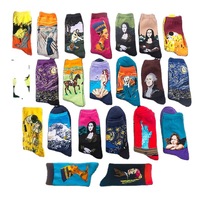 À la mode Art Renaissance peinture à l'huile hiver automne coton hommes femmes mode personnalisé hommes chaussettes