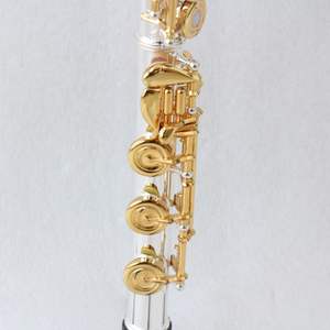 Flûte à bec à 17 clés, corps plaqué argent, clés plaquées or, instrument de musique, flûte traversière - Product Image 2