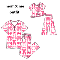 Pyjamas assortis pour filles, tenues de Noël avec motif d'ours en bambou, pyjamas pour bébé, vêtements de nuit, pyjamas parent-enfant, tenues maman et moi