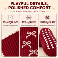 Chaussettes de Pilates pour femmes de haute qualité avec grip antidérapant et volants, chaussettes de yoga personnalisées pour femmes
