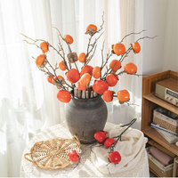 Gesimuleerde Persimmon Bloemen Takken Vruchten Bomen Nieuwe Chinese Stijl Woonkamer Decoraties Gesimuleerde Persimmon Boom Decoratie