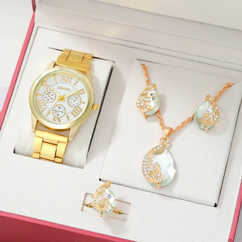 Luxury ladies Hand Watches & 5pcs Jewelry Set Fashion women watch set for women YuSa42