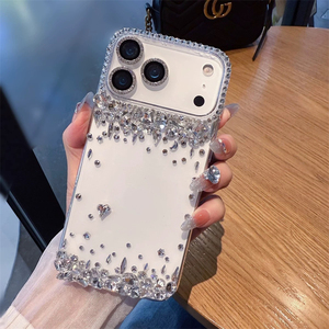 เคสโทรศัพท์ iPhone 16 17 Plus สวยงาม ป้องกันอย่างดี ประดับเพชร, เคส iPhone 17 Pro Max คริสตัลรูปหัวใจ ประดับเพชร แบบไฮบริด - Product Image 6