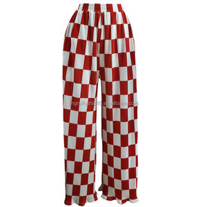 Pantaloni Plissettati da <span class=keywords><strong>Donna</strong></span> alla Moda in <span class=keywords><strong>4</strong></span> Colori con Elastico in Vita e Tasche in Tessuto Satinato Stropicciato a Quadri - Product Image 5