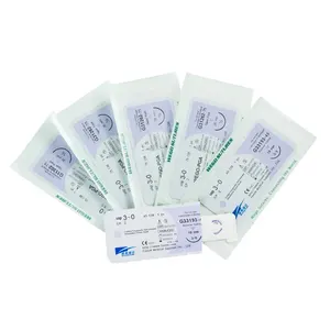 Medical Surgical Disposable Veterinary PGA Monofilament Absorbable Sterilized Vet Sutures Thread With Needle