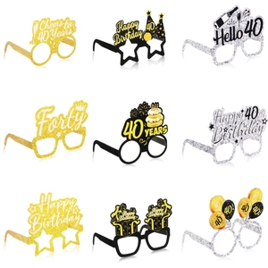 Or argent noir <span class=keywords><strong>40</strong></span>/50/60 <span class=keywords><strong>ans</strong></span> fête d'<span class=keywords><strong>anniversaire</strong></span> papier lunettes lunettes décor pour hommes femmes fête d'<span class=keywords><strong>anniversaire</strong></span> faveur fournitures - Product Image 3