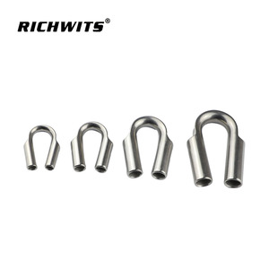 Stainless Steel 304 <b>Heart</b>-<b>Shaped</b> Tubular Ferrule Wire Rope Enclosed Sheath Cable Protection Ring Cable Glands - Product Image 1