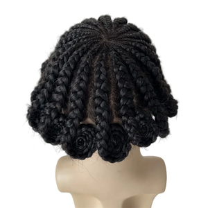 Recién llegado <span class=keywords><strong>trenzas</strong></span> de maíz pastel <span class=keywords><strong>afro</strong></span> Peluca de <span class=keywords><strong>hombre</strong></span> pieza de repuesto Sistema de cabello indio encaje frontal mono Topper trenza de maíz tupé - Product Image 6