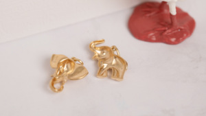 Grosir 18K Solid <span class=keywords><strong>Gold</strong></span> Tangan Membuat Liontin Kalung Berlian Nyata Gajah Hewan Seri Pesona Liontin - Product Image 4