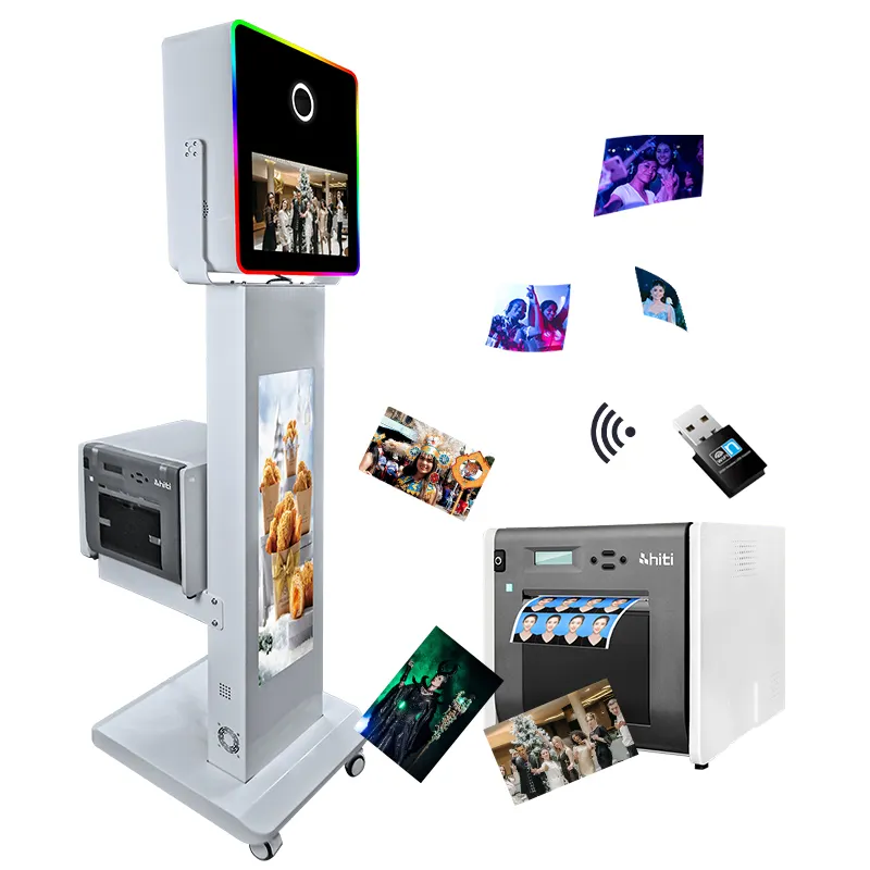 Neue 15,6 Zoll interaktive DSLR Kamera Fotokabine mit Digitalen-LCD-Bildschirm Ständer mit Kamera und Drucker