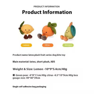 Gıcırtılı meyve desen kısa peluş köpek lateks interaktif köpek Squeak oyuncaklar - Product Image 3