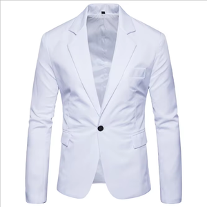 <span class=keywords><strong>Giacca</strong></span> <span class=keywords><strong>Blazer</strong></span> Monopetto di Alta Qualità per Uomo, Blu Chiaro, Antipiega, con Chiusura a Bottoni - Product Image 5