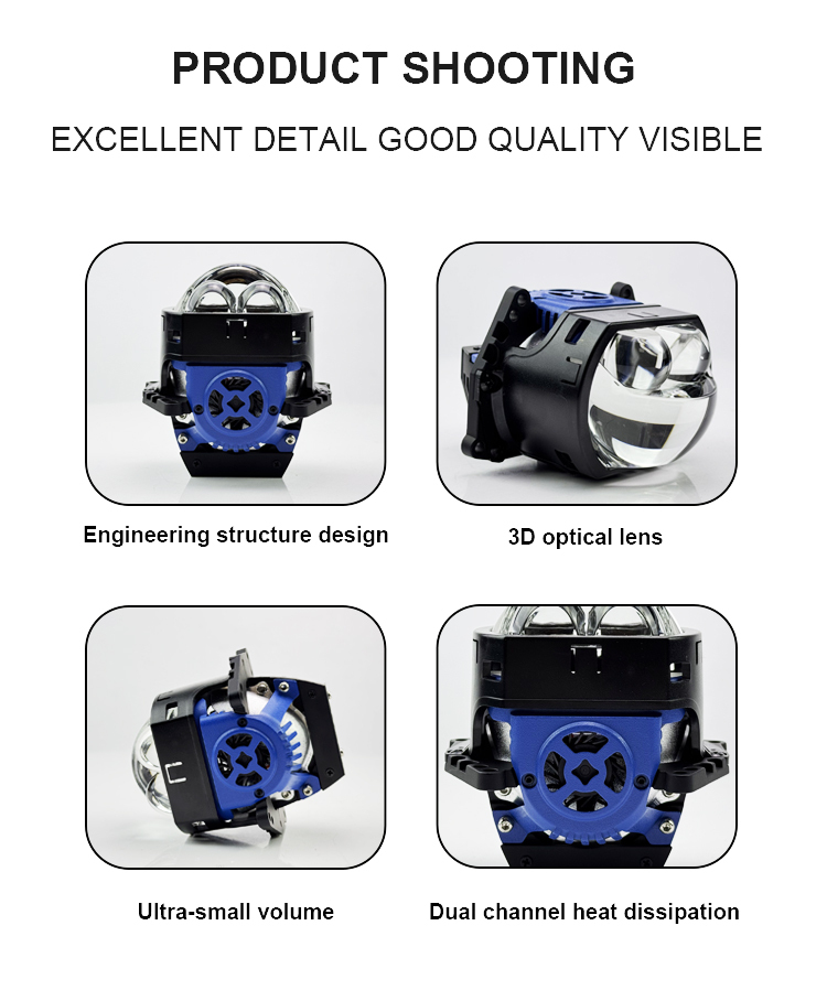 3 Inch Bi LED Projector Lens Headlight High Power 46 to 76W 6000K Super Bright Car Retrofit Headlamp for Universal Automobile · image 5