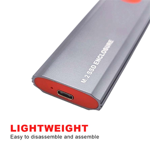 Aluminium portabel M.2 Pcie Nvme Ssd ke Usb 3.1 Tipe C NGFF NVME M.2 penutup casing Ssd - Product Image 3