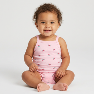 Fabricant direct d'usine de barboteuses pour bébés, combinaisons imprimées personnalisées pour nourrissons, vente en gros de vêtements pour bébés, barboteuses teintes écologiques - Product Image 1