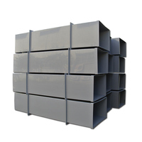 Conduit en PP personnalisable, conduit d'air rectangulaire en polypropylène pour la ventilation, pour l'évacuation des gaz chimiques, raccords de conduits PP/PVC