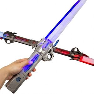 Juguete de Espada Láser Extensible de Alta Calidad, Ecológico, con Luces LED Intermitentes Realistas, 2 en 1, Espada de Plástico Luminosa para Niños al Aire Libre - Product Image 4