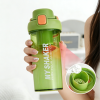 Gobelets mélangeurs en plastique transparent pour le sport et la remise en forme avec logo personnalisé, 700 ml et 900 ml, bouteille mélangeuse avec compartiment pour poudre de protéines à pression