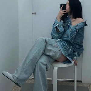 New Denim Square Toe Over the Knee <b>Boots</b> Stiletto High Heels Retro Casual Women Long Booties Shoes on Stylish - Product Image 6