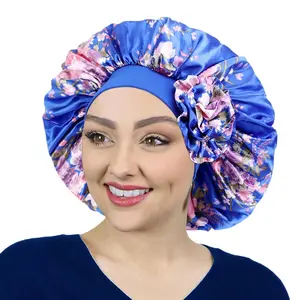 여자 터번 꽃 아프리카 패턴 머리 스카프 빈티지 수면 비니 사전 묶여 보닛 탄성 매듭 아랍 헤드 랩 모자