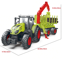 Tracteur télécommandé pour enfant RC, jouet rechargeable 1:16 moulé sous pression, véhicule agricole, jouets avec lumière