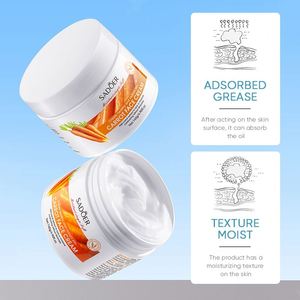 Crema Facial de Belleza de Zanahoria SADOER, Crema Hidratante con Caroteno para el Cuidado de la Piel, Crema Antiarrugas Reafirmante, 140 g - Product Image 3