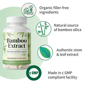 Capsules d'extrait <span class=keywords><strong>de</strong></span> <span class=keywords><strong>bambou</strong></span> biologique <span class=keywords><strong>de</strong></span> haute qualité OEM pour la santé des os et des articulations - Product Image 2