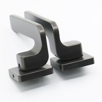 Serrure de porte de type fendu silencieuse noire de style européen américain Poignée de porte en alliage de zinc de conception moderne