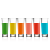 Lot de 12 verres à liqueur en cristal sans plomb à base lourde transparente en vrac pour whisky, tequila, vodka, lot de 2 oz