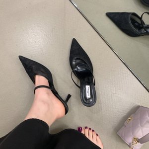 2026 New Arrival Embroidered Mesh Open-Heel High Heels for Women Vacation Style - Product Image 4