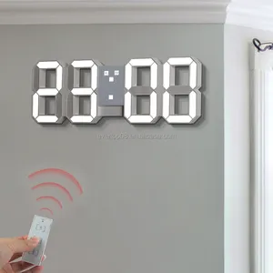 Jam Alarm Kalender LED Dinding dan Desktop Angka 3D