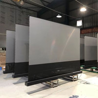Écran de projection motorisé OEM 100/120 pouces à levage par le sol, pour projecteurs à focale ultra courte/longue, anti-lumière ambiante, 4K HD 16:9, portable pour la maison