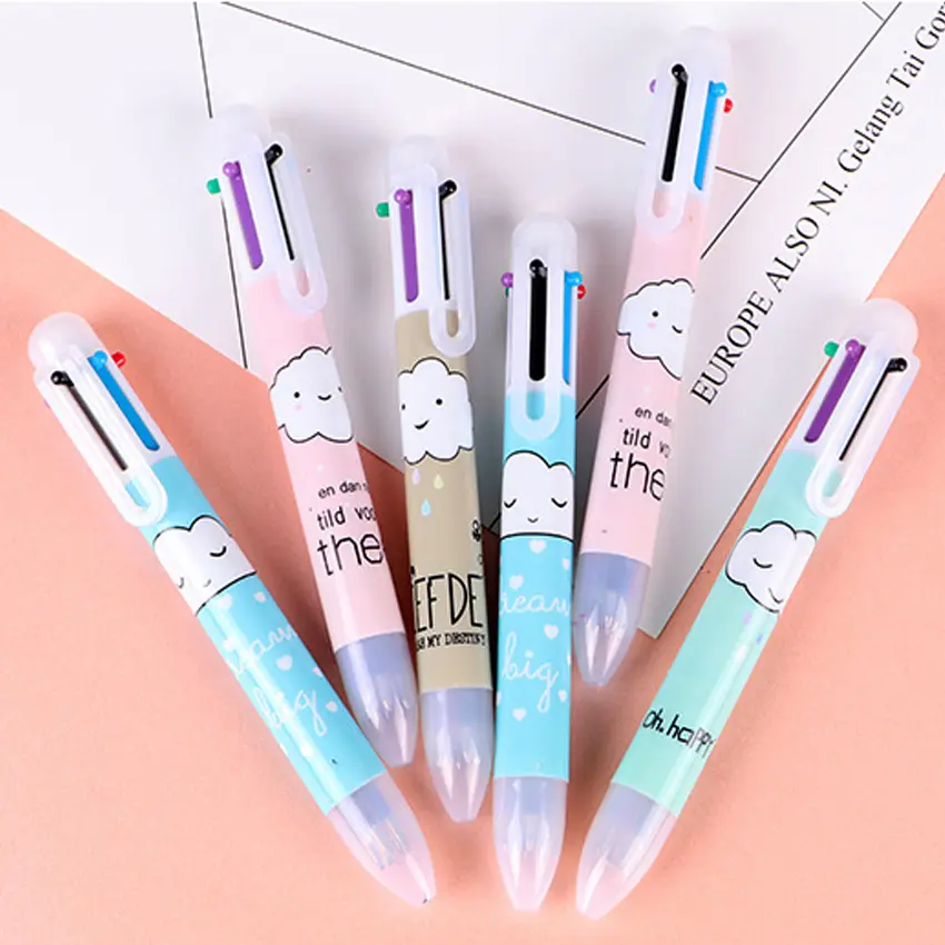 Cute Cartoon Clouds 6 Colors Press Ballpoint Pen Writing ballpoint pen School Office supplies