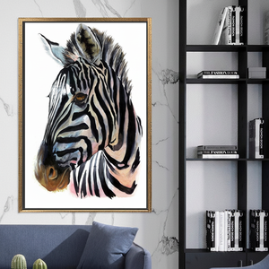 Elegant Abstract Zebra Print <b>Canvas</b> - Modern Bohemian <b>Wall</b> Art,GOLD FRAMED <b>CANVAS</b> - Product Image 3