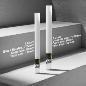 Fournisseur certifié GMP, vente en gros de cônes en papier personnalisés de 90 mm, 1 gramme, avec embout en <span class=keywords><strong>verre</strong></span> et filtre <span class=keywords><strong>à</strong></span> fumer - Product Image 3