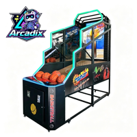 Machine de basket-ball de rue à monnayeur, machine de jeu d'arcade, machine de tir au panier pour adultes, pour divertissement intérieur, en métal, commerciale
