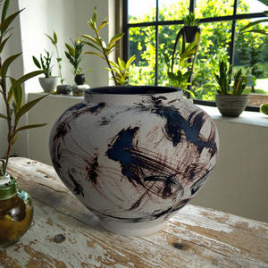 Vase de table en céramique Farmhouse <span class=keywords><strong>Chic</strong></span> High Rustic Home Decor Minimalist Scandinavian Bohemian Style for Living Room Art <span class=keywords><strong>Deco</strong></span> - Product Image 2