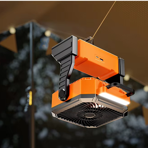 Ventilateur portable USB rechargeable pour téléphone portable, lumière LED silencieuse, camping, recharge USB - Product Image 4