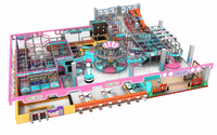 Estructura de Juego Infantil Comercial con Tobogán Multizona, Temática Deportiva, Ecológica y Resistente, Tipo Ninja para Interiores