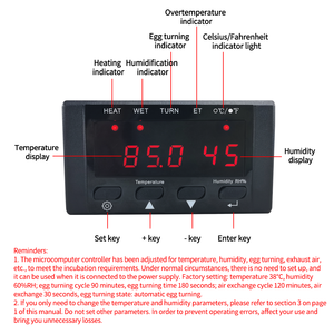 Controlador de precio barato Controlador de incubadora industrial Controlador de temperatura y humedad mostrado con <span class=keywords><strong>sensor</strong></span> - Product Image 5