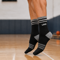 Chaussettes de sport respirantes pour hommes, brodées avec logo athlétique de tennis, en coton et élasthanne, à compression, pour la course et le soutien de la cheville, personnalisables pour le sport urbain
