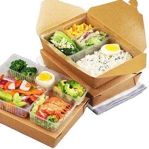 Slakom Kraftpapier Lunchbox Wegwerp Voedsel Takeaway Verpakking