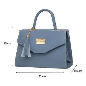 Bolso Bandolera Azul Fana Lúcela Lizeth de Cuero PU Estilo Vintage con Diseño Cruzado y Decoración de Cadena para Regalo - Product Image 1